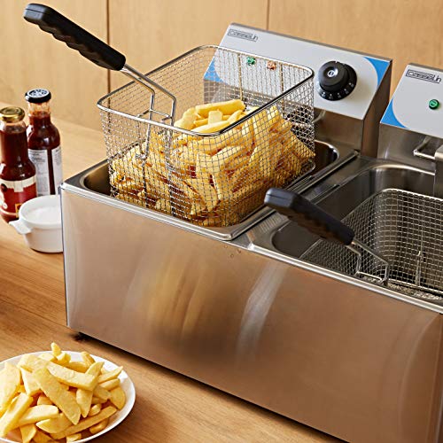Casselin CFE82 - Freidora eléctrica 2 x 8 litros