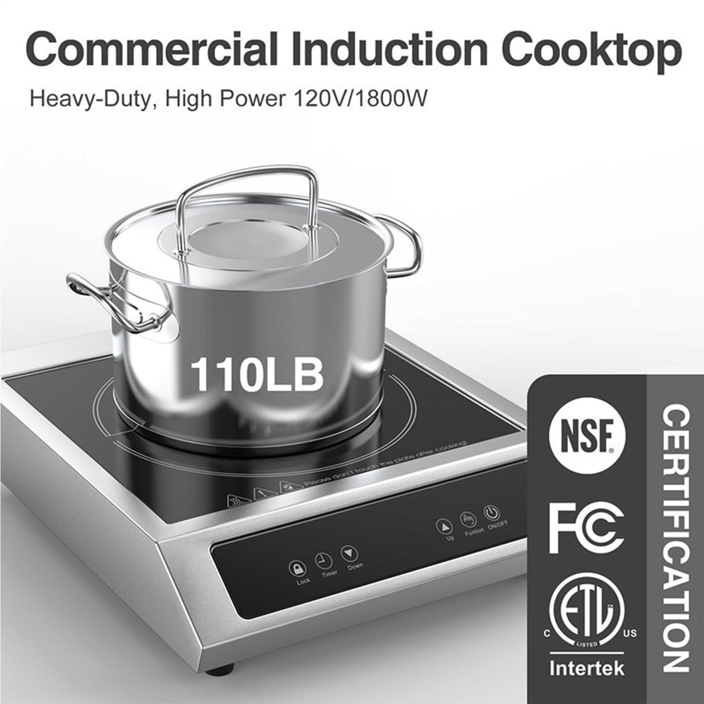 Commercial Induction Stove 9-Level Power 4-Hour Timer
