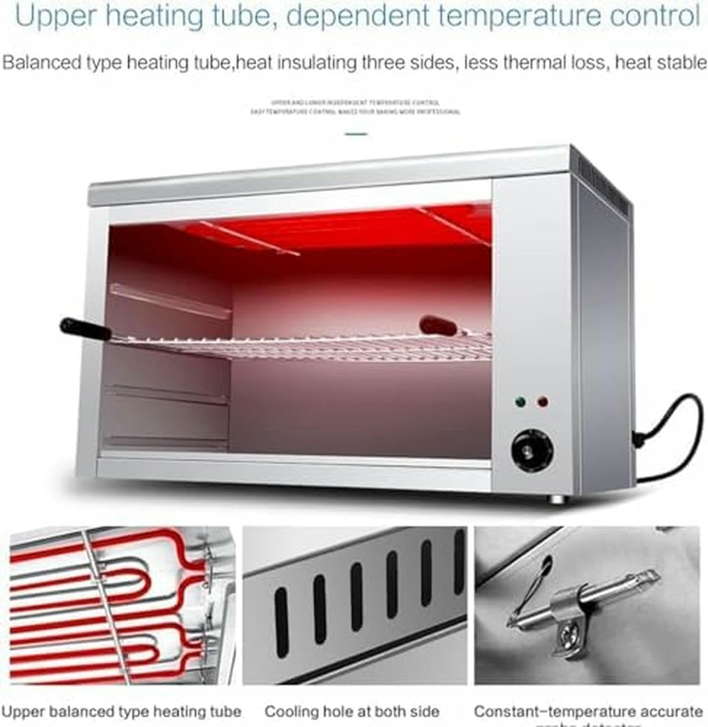 Horno Eléctrico Salamandra 2200W Ideal para Pizza y Pollo