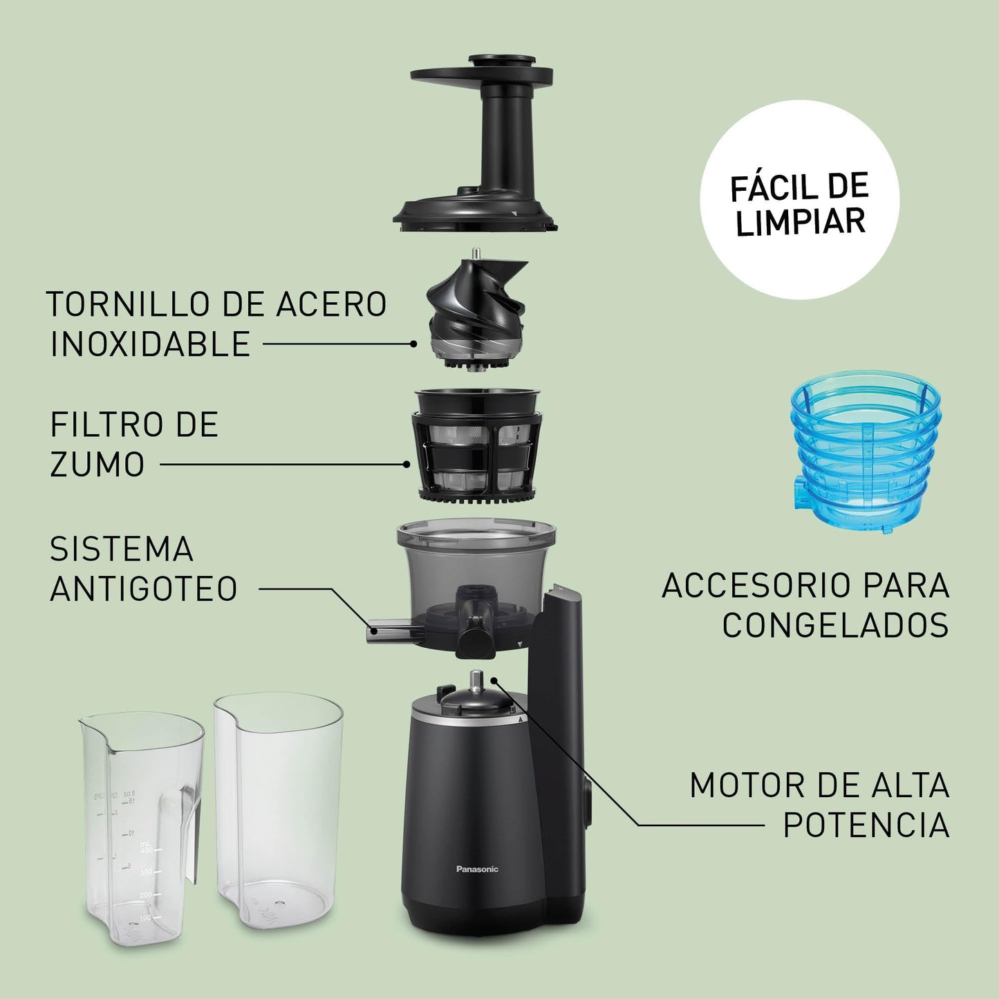 Panasonic Slow Juicer MJ-L501 150W Negro