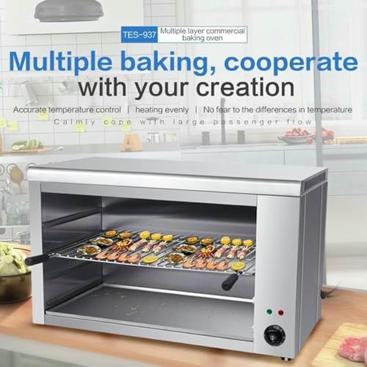 Horno Eléctrico Salamandra 2200W Ideal para Pizza y Pollo