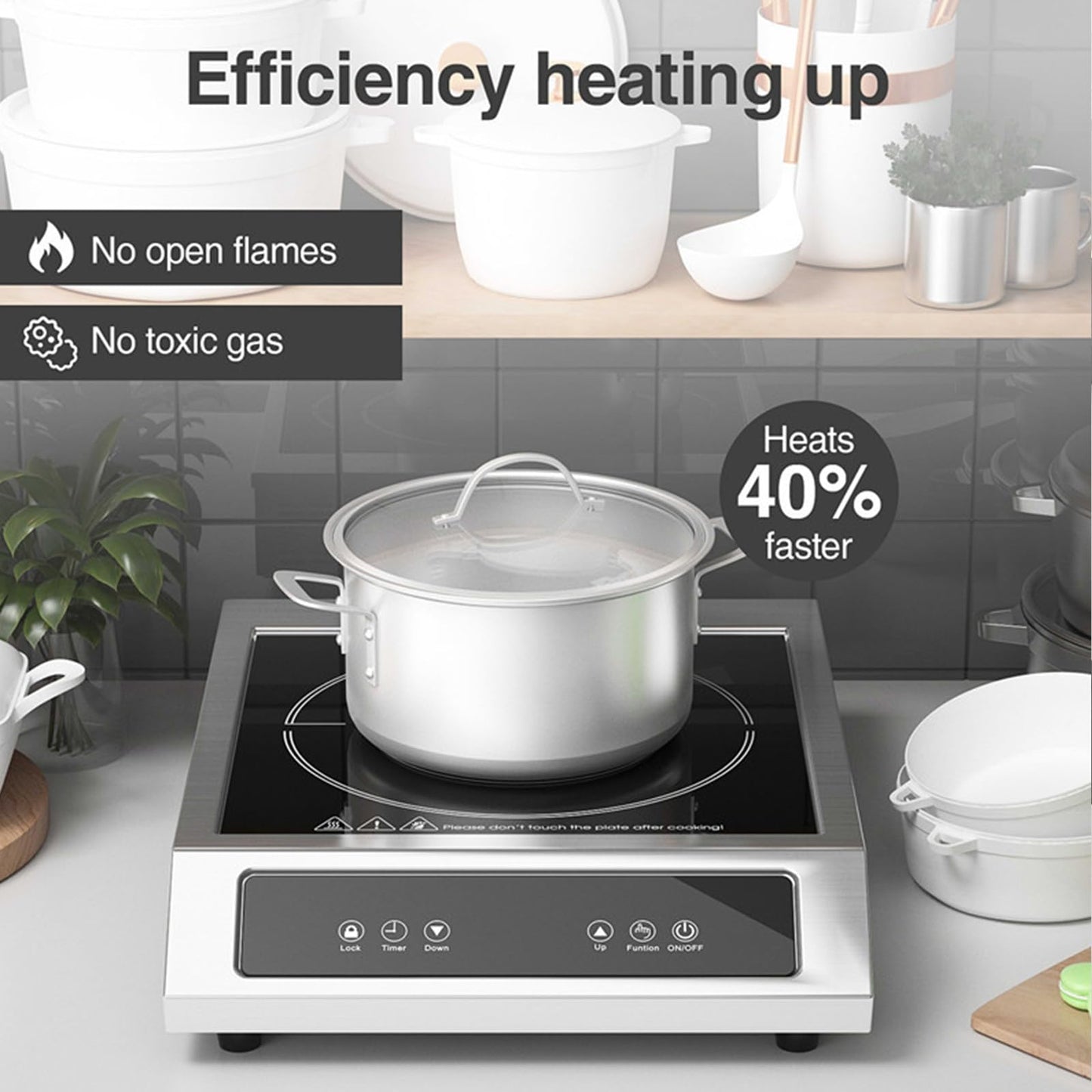 Commercial Induction Stove 9-Level Power 4-Hour Timer