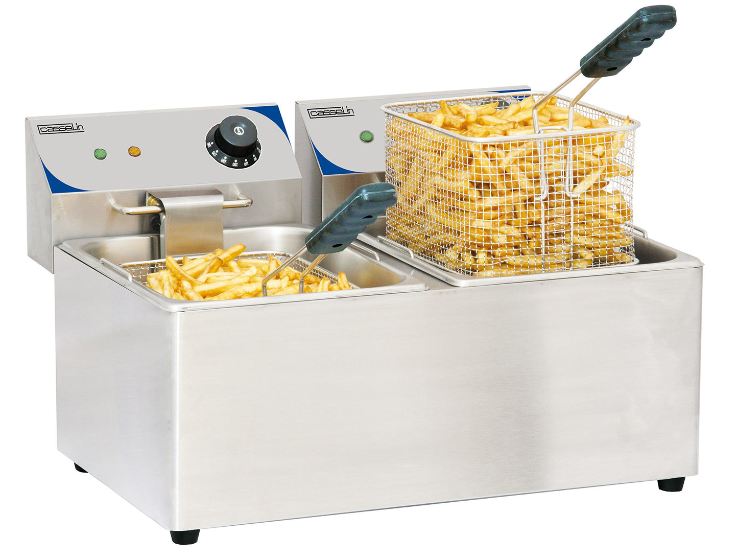 Casselin CFE82 - Freidora eléctrica 2 x 8 litros