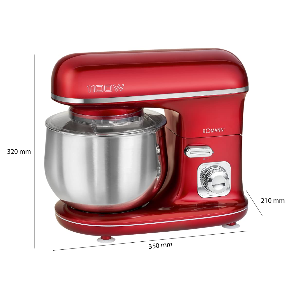 Bomann Batidora y Amasadora 5L 1100W Rojo