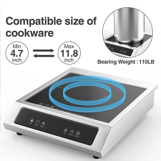 Commercial Induction Stove 9-Level Power 4-Hour Timer