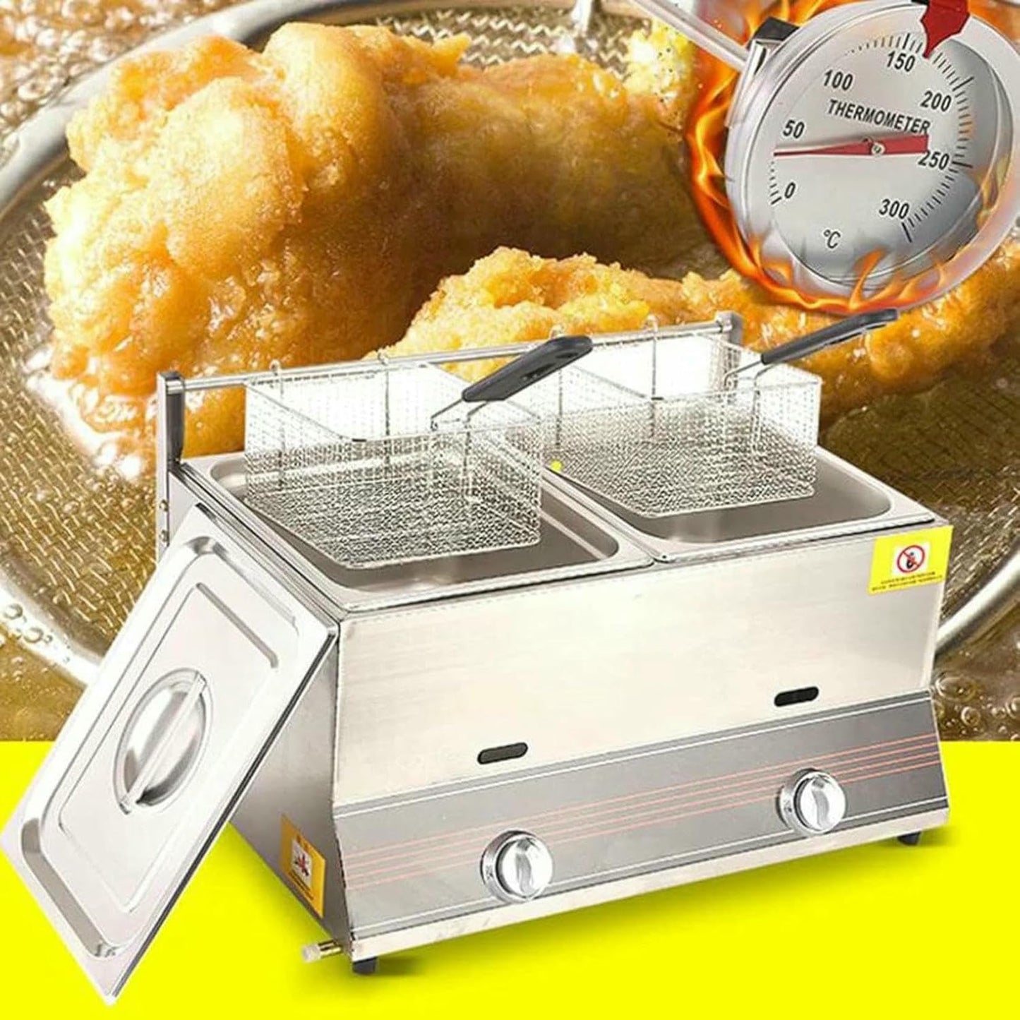 Freidora Comercial de Pollo con Cesta – 6L/12L