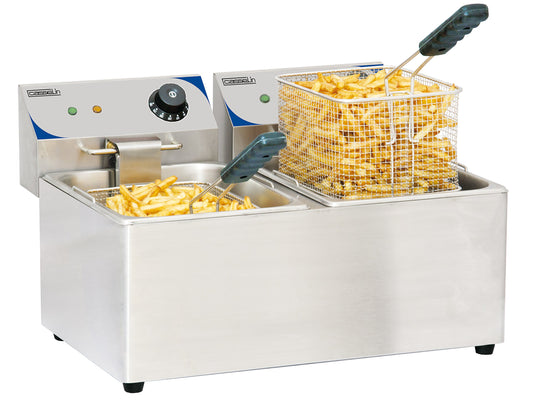 Casselin CFE82 - Freidora eléctrica 2 x 8 litros